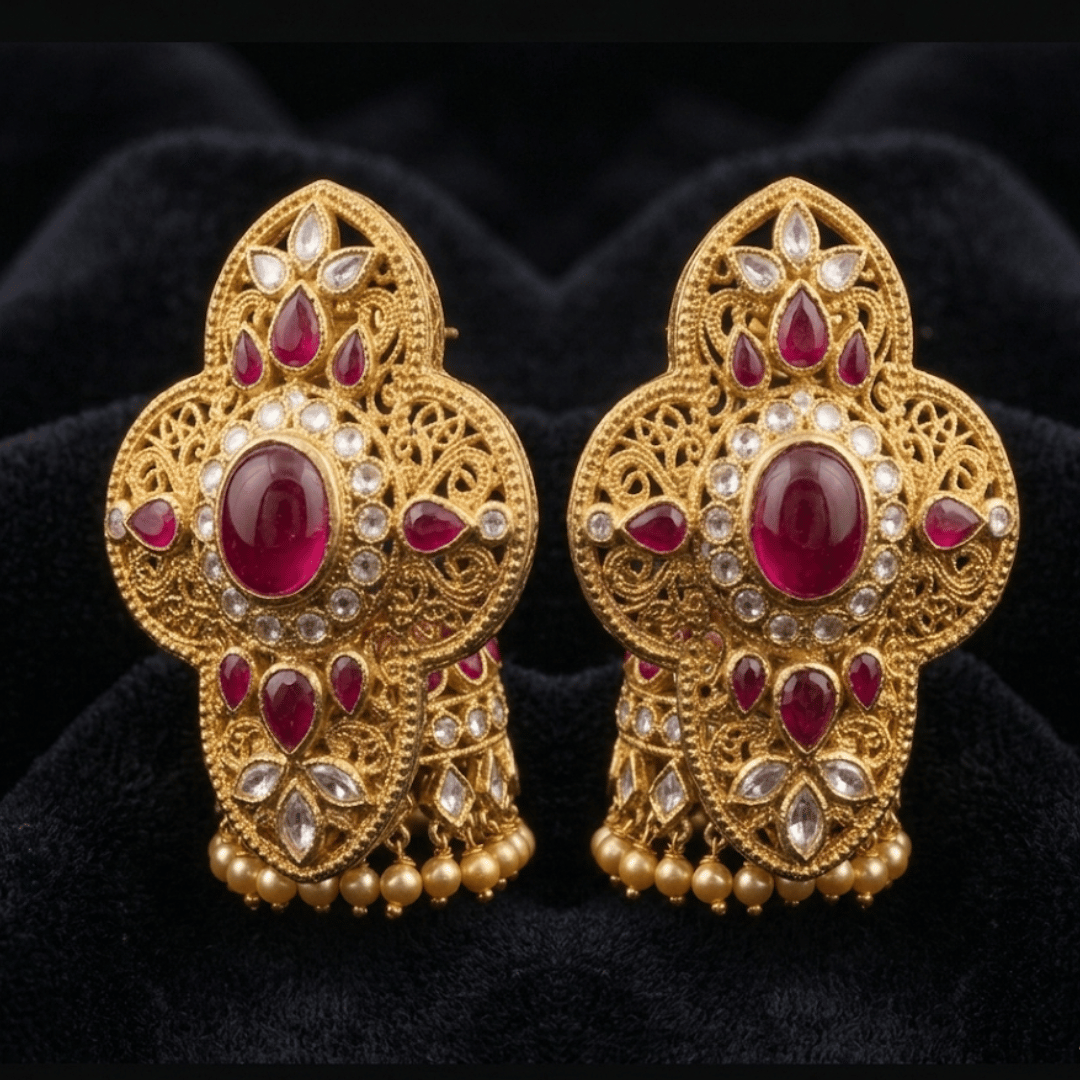 22K Gold Elegant Earrings for Women